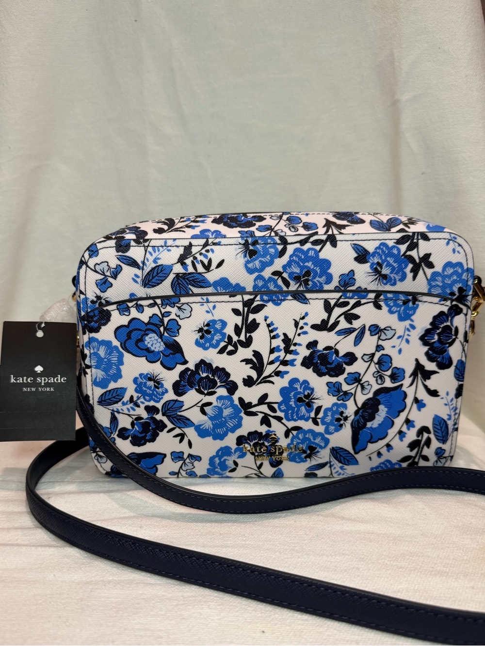 kate spade Blue and Black Floral Crossbody Bag - Picture 2 of 6